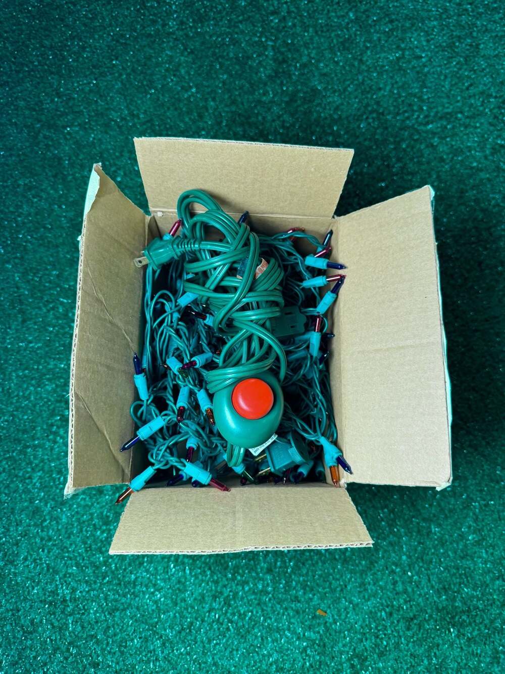 Set of 2 Multi-Color Christmas Tree String Lights with Foot Pedal Switch
